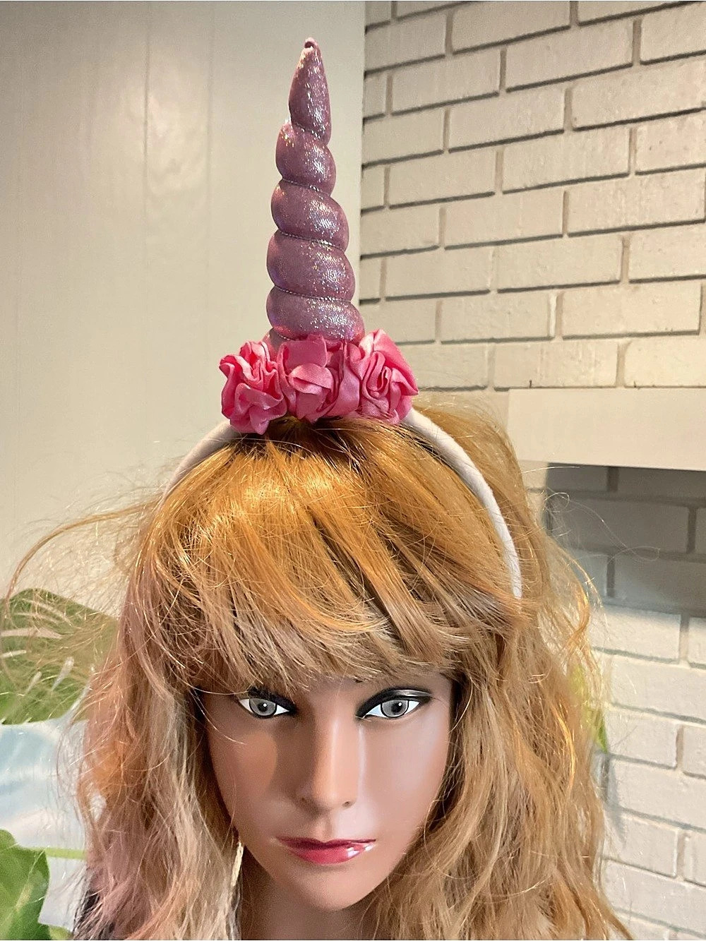 Unicorn Horn Headband in Pink & White Like New